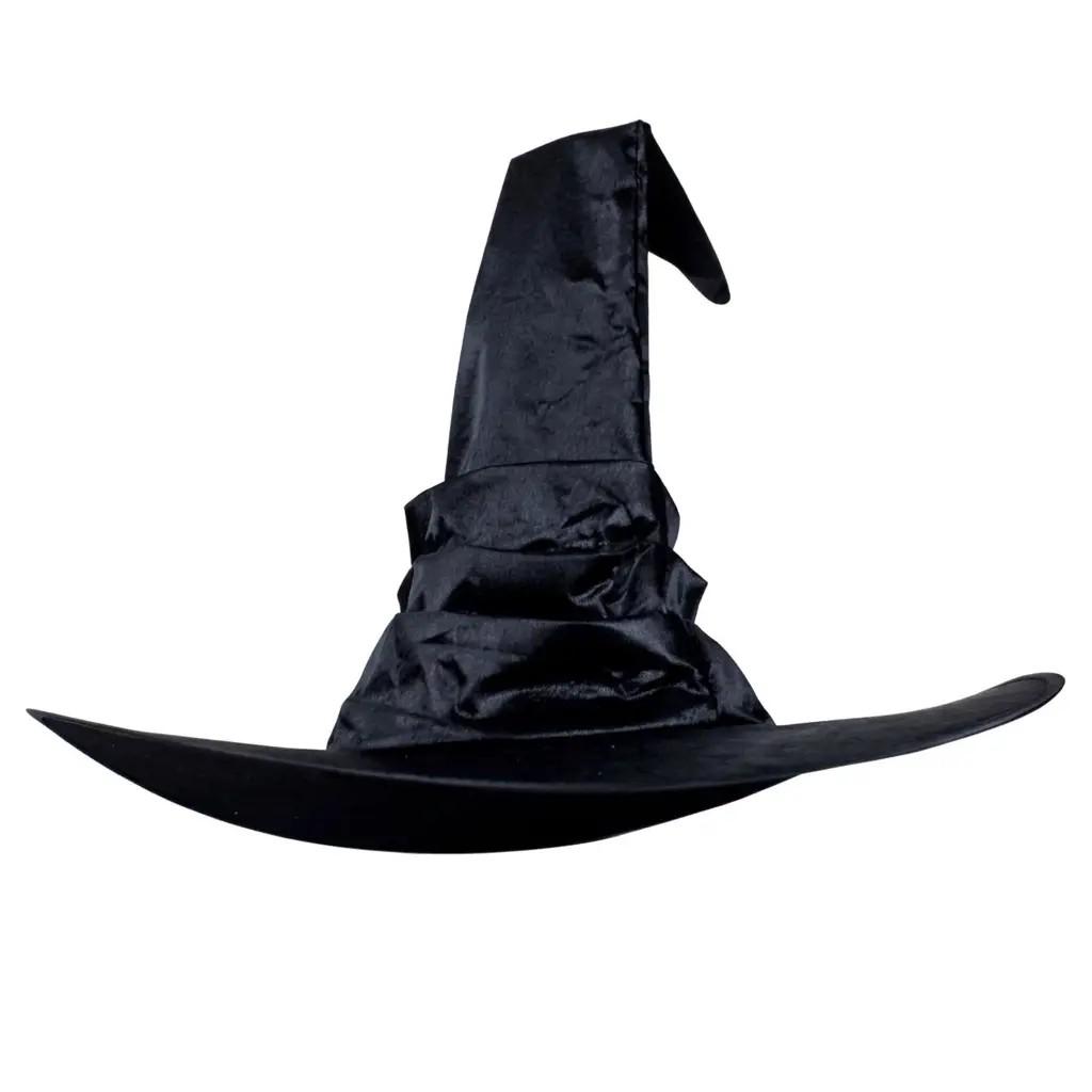 Pleated Satin Witch Hat – Black or Purple Halloween Costume Hat