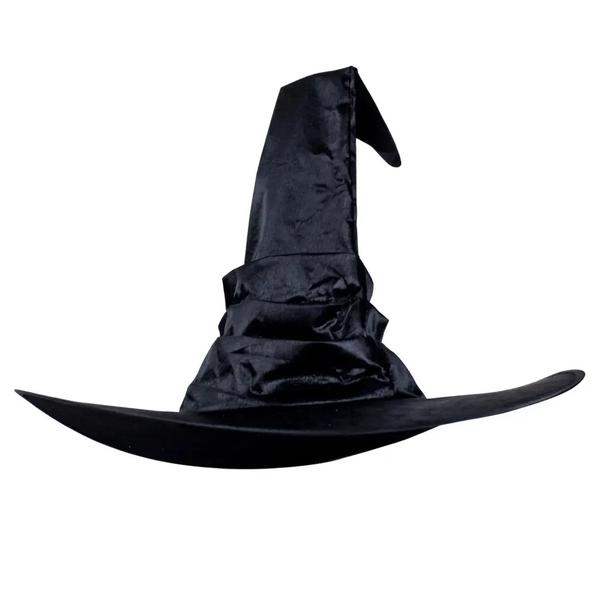 Pleated Satin Witch Hat – Black or Purple Halloween Costume Hat