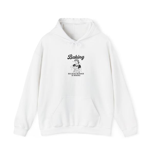 Hoodie — "Baking Because Miracle Is Strong" Retro Baker Graphic Sweatshirt