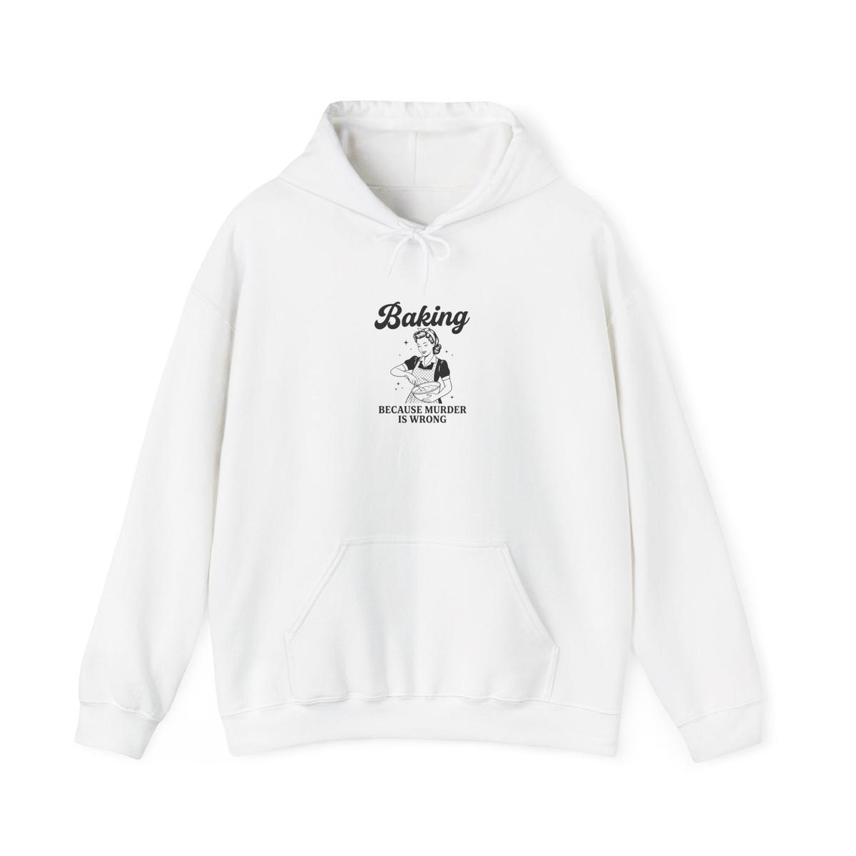 Hoodie — "Baking Because Miracle Is Strong" Retro Baker Graphic Sweatshirt
