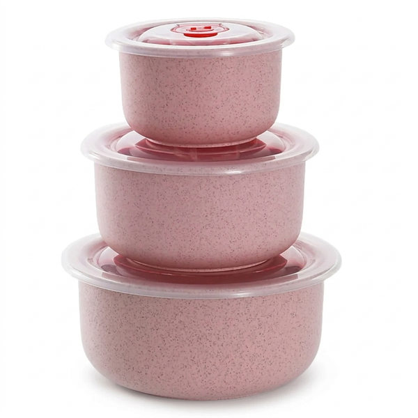 3-Piece Food Storage Container Set – Leak-Resistant Microwave Lids
