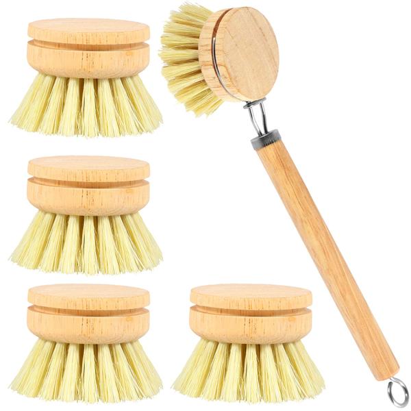 Bamboo Dish Scrub Brushes – Eco-Friendly Cleaning & Wooden Handle